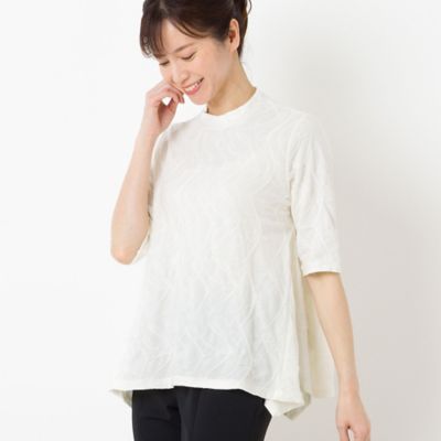 ＜LOBJIE (Women)＞シャーリングジャカード　ＡラインＴシャツ（１２１２２４５３）