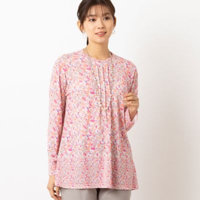 LOBJIE (Women)/ロブジェ 【洗える・日本製】フラワーパネル柄カットソー（１２１２２５１１）