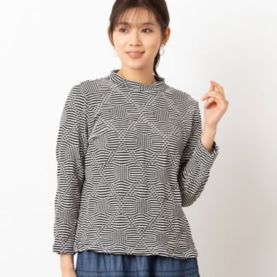LOBJIE (Women)/ロブジェ 【洗える・日本製】シャーリングジャカード カットソー(12122513)