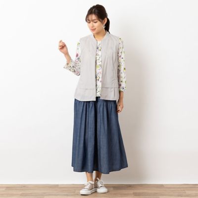 【洗える・日本製】花柄コットンカットソー（１２１２２５１４）