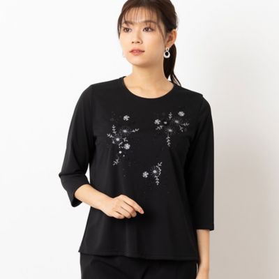洗える・日本製】ビーズ刺繍 カットソー（12122521） | LOBJIE