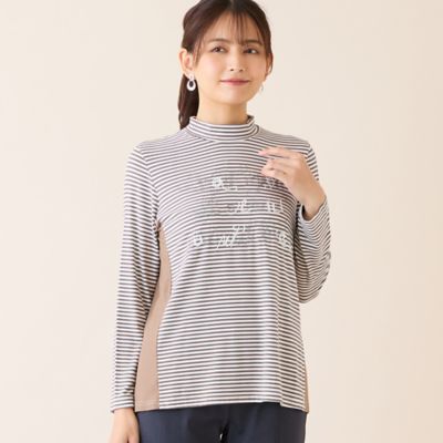 洗える】刺繍入りボーダーカットソー（12122602） | LOBJIE