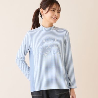 洗える】刺繍入りボーダーカットソー（12122602） | LOBJIE