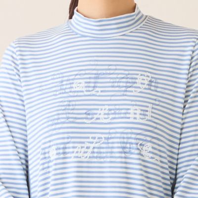 洗える】刺繍入りボーダーカットソー（12122602） | LOBJIE