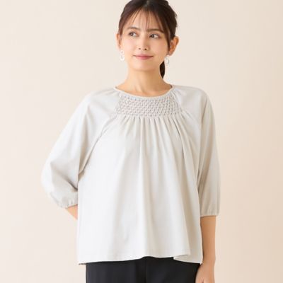洗える】スモッキング刺繍プルオーバー（12122633） | LOBJIE