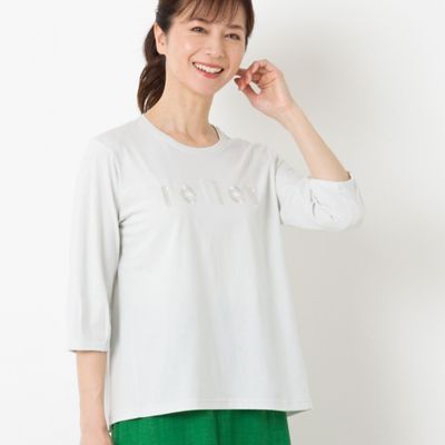 ＜LOBJIE (Women)＞ｒｅｌｉｅｒ刺繍　タックスリーブＴシャツ（１２１２３４０２）