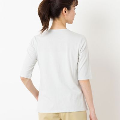 ハシゴ刺繍　コットンＴシャツ（１２１２３４１１）