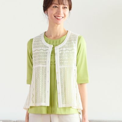 シルケットスムース　タックデザインＴシャツ（１２１２３４３５）