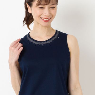ラメ刺繍入りタンクトップ（１２１２３４３７）