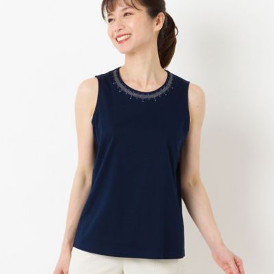ラメ刺繍入りタンクトップ（１２１２３４３７）