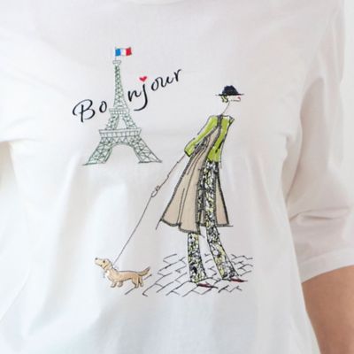 Ｌｏｂｉｎ刺繍　Ｔシャツ（お散歩）（１２１２３４４１）
