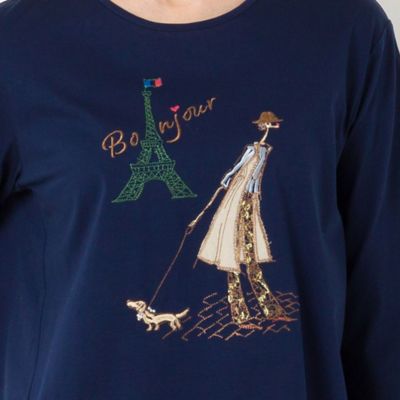 Ｌｏｂｉｎ刺繍　Ｔシャツ（お散歩）（１２１２３４４１）