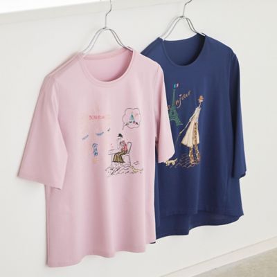 Ｌｏｂｉｎ刺繍　Ｔシャツ（お散歩）（１２１２３４４１）
