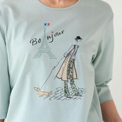 Ｌｏｂｉｎ刺繍　Ｔシャツ（お散歩）（１２１２３４４１）
