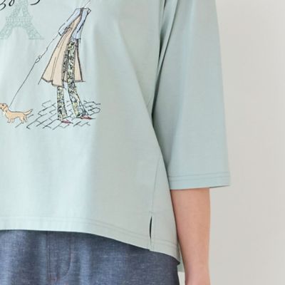 Ｌｏｂｉｎ刺繍　Ｔシャツ（お散歩）（１２１２３４４１）