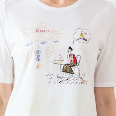 Ｌｏｂｉｎ刺繍　Ｔシャツ（カフェ）（１２１２３４４２）