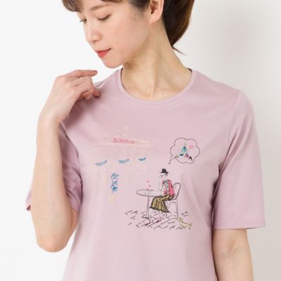 Ｌｏｂｉｎ刺繍　Ｔシャツ（カフェ）（１２１２３４４２）