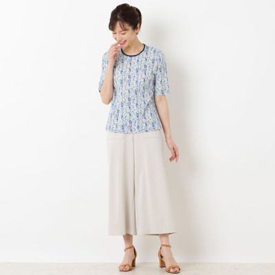 〔カバリエレ・アズーロ〕フラワーストライプＴシャツ（１２１２３４４３）