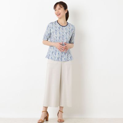 〔カバリエレ・アズーロ〕フラワーストライプＴシャツ（１２１２３４４３）