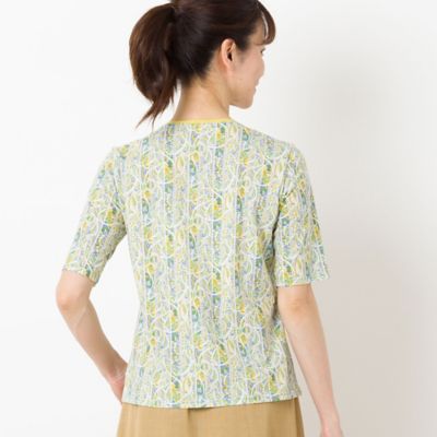 〔カバリエレ・アズーロ〕フラワーストライプＴシャツ（１２１２３４４３）