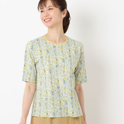 〔カバリエレ・アズーロ〕フラワーストライプＴシャツ（１２１２３４４３）