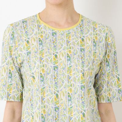 〔カバリエレ・アズーロ〕フラワーストライプＴシャツ（１２１２３４４３）