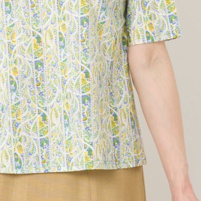 〔カバリエレ・アズーロ〕フラワーストライプＴシャツ（１２１２３４４３）