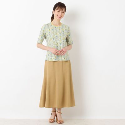 〔カバリエレ・アズーロ〕フラワーストライプＴシャツ（１２１２３４４３）