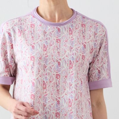 〔カバリエレ・アズーロ〕フラワーストライプ　フレアＴシャツ（１２１２３４４４）