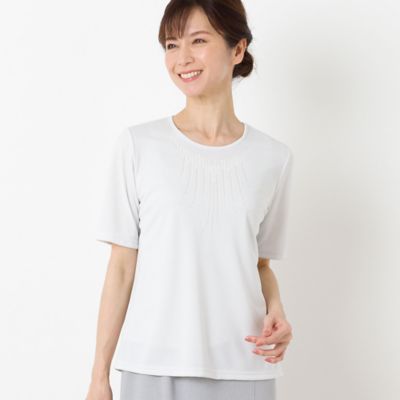 ＜LOBJIE (Women)＞スパンコール刺繍Ｔシャツ（１２１２３４５１）