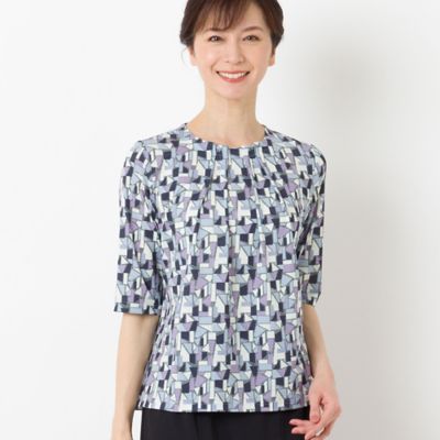 幾何柄プリントＴシャツ（１２１２３４５２）
