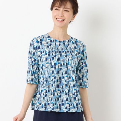 幾何柄プリントＴシャツ（１２１２３４５２）