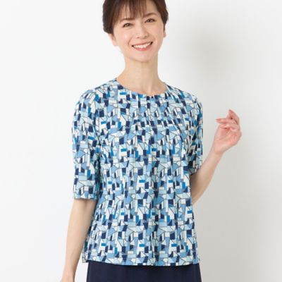 幾何柄プリントＴシャツ（１２１２３４５２）