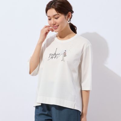 【洗える】Ｌｏｂｉｎ　エッフェル塔柄Ｔシャツ（１２１２３５０３）