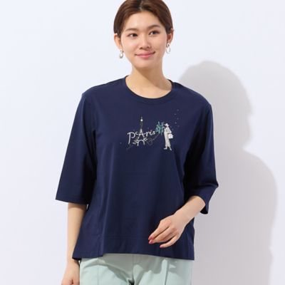 【洗える】Ｌｏｂｉｎ　エッフェル塔柄Ｔシャツ（１２１２３５０３）