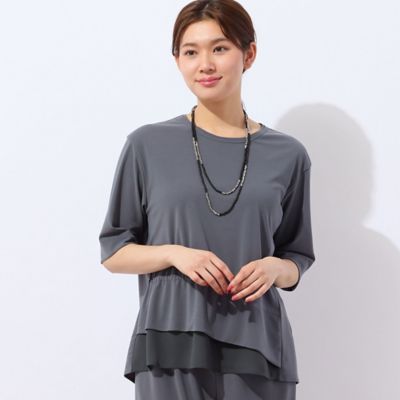 ＜LOBJIE (Women)＞【洗える・セットアップ可能】レイヤード風プルオーバー（１２１２３５４１）