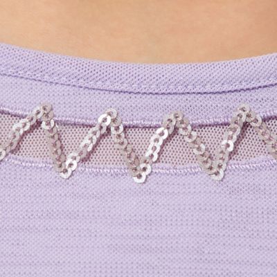 【洗える・日本製】襟ジグザグ刺繍Ｔシャツ（１２１２３５４４）