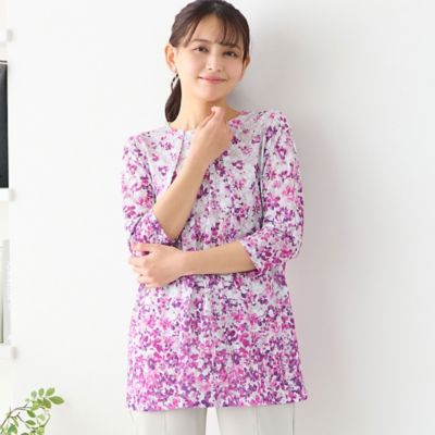 ＜LOBJIE (Women)＞【洗える・日本製】フラワーガーデンチュニック（１２１２３６１４）