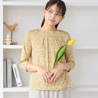 ＜LOBJIE (Women)＞【洗える・日本製】リバティプリントカットソー（１２１２３６２２）