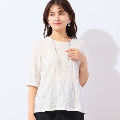 洗える・綿100％・日本製】強撚ジャカードTシャツ