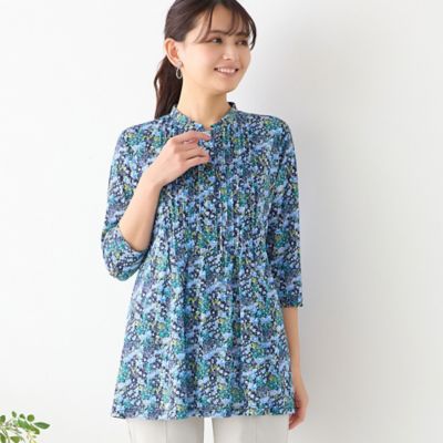 ＜LOBJIE (Women)＞【洗える】小花柄ピンタックチュニック（１２１２３６５１）
