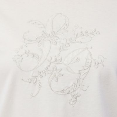 【洗える・日本製】花文字刺繍Ｔシャツ（１２１２４５２２）