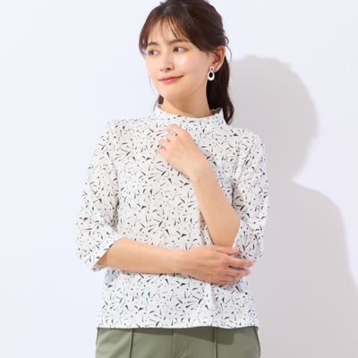極美品 PLEATS PLEASE タイダイ柄 ボトルネック カットソー 洗える・日本製・綿100％】幾何柄ボトルネックカットソー