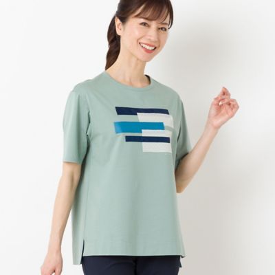 リボン刺繍コットンＴシャツ（１２１２５４１１）