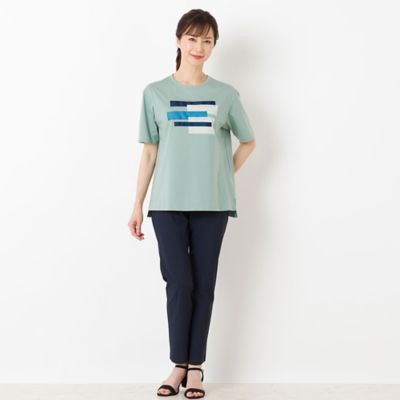 リボン刺繍コットンＴシャツ（１２１２５４１１）