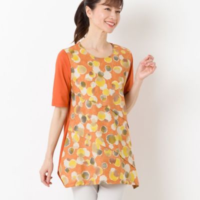 ＜LOBJIE (Women)＞ドット柄イレギュラーヘムチュニック（１２１２５４３５）