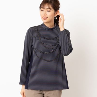 フリルねじり刺繍ボーダーカットソー（１２１２５４６１）