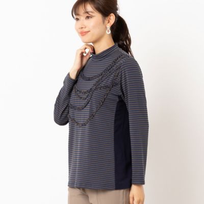 フリルねじり刺繍ボーダーカットソー（１２１２５４６１）