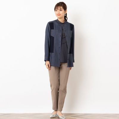 フリルねじり刺繍ボーダーカットソー（１２１２５４６１）
