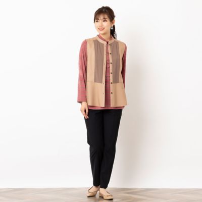 フリルねじり刺繍ボーダーカットソー（１２１２５４６１）